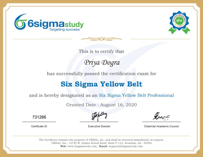 Lean six sigma yellow belt cheat sheet