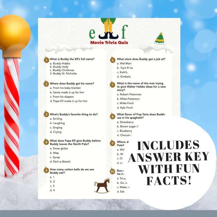 Elf movie trivia questions printable