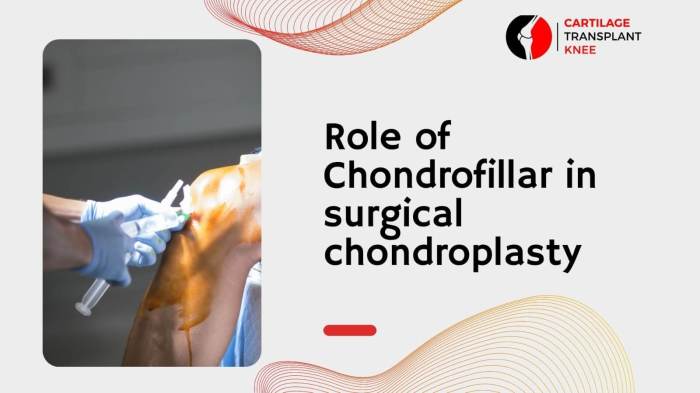 Chondroplasty is the surgical repair of damaged cartilage