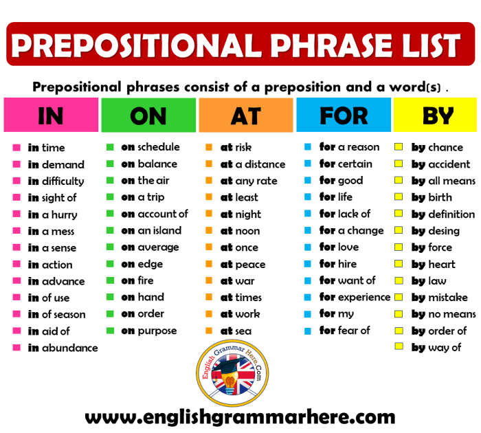 Find the prepositional phrases in the following sentences.